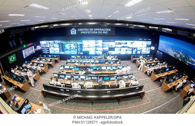 A view of the municipal joint operations centre of Rio de Janeiro, Brazil, 8 August 2014. All of Rios safety, emergency and security agencies are working...
