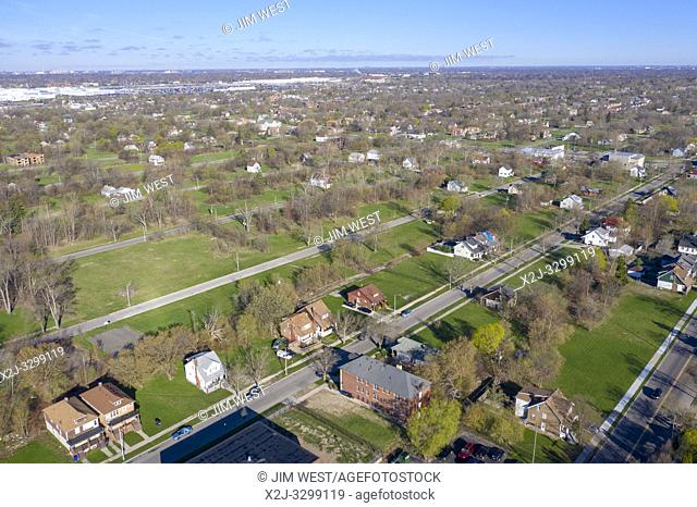 Detroit, Michigan - Huge sections of vacant land characterize many Detroit neighborhoods despite the downtown renaissance