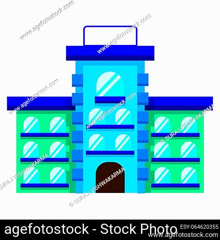 Modern Hospital Building Outside Facade. Flat style Medical Center vector illustration isolated on white background