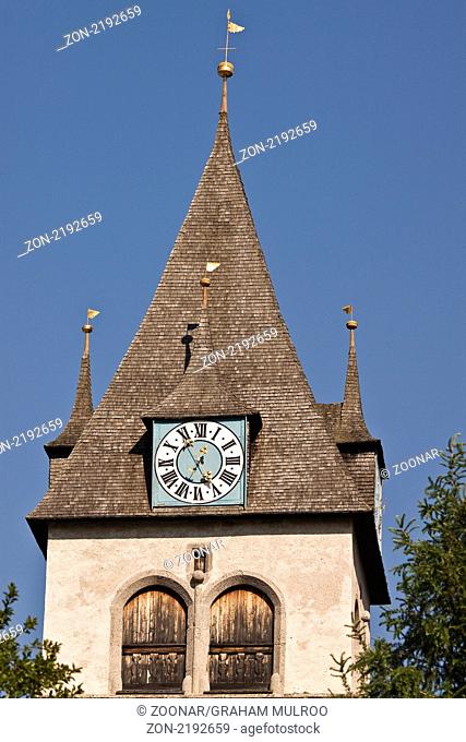 Austria Kitzbuhel Cathedral Clock Tower