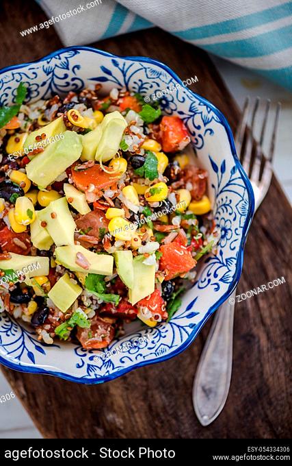 mexican style superfood salad, dieting or healthy eating