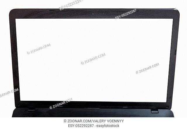 cut out screen of laptop isolated on white background