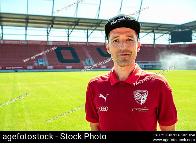 18 June 2021, Bavaria, Ingolstadt: Roberto Pätzold, the new coach at FC Ingolstadt, stands in the football club's stadium. Photo: Armin Weigel/dpa