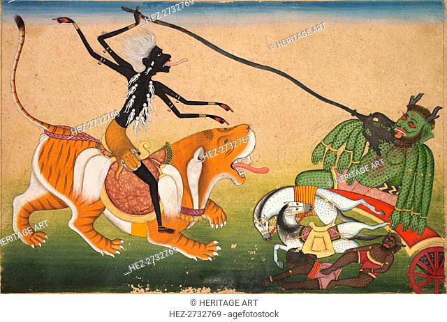 Kali Attacking Nisumbha, c. 1740. Creator: Unknown