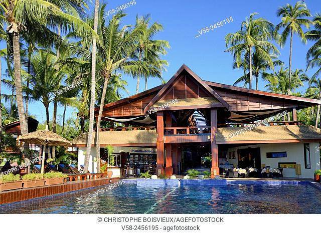 Myanmar, Rakhine State, Ngapali beach, Amata Resort Hotel, The pool