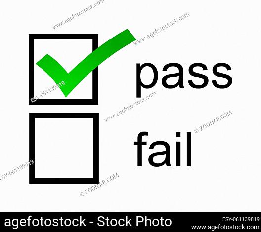 A Pass fail checkbox with green pass box checked