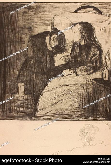 Author: Edvard Munch. The Sick Child - 1894 - Edvard Munch Norwegian, 1863-1944. Drypoint in black on cream wove paper. Norway