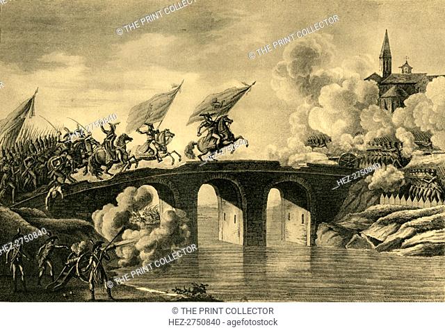 Generals Bonaparte and Augereau storm the bridge at Arcola, November 1796, (1921). Creator: Unknown