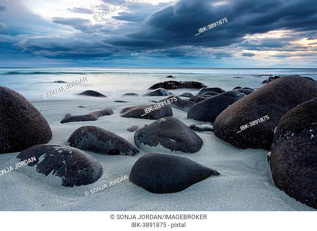Stones on the beach, Unstad, Lofoten, Norway