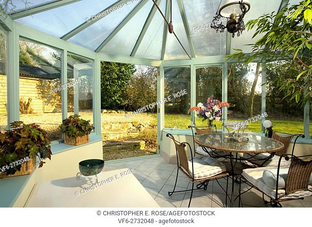 UK. A conservatory garden room. For Editorial Use Only