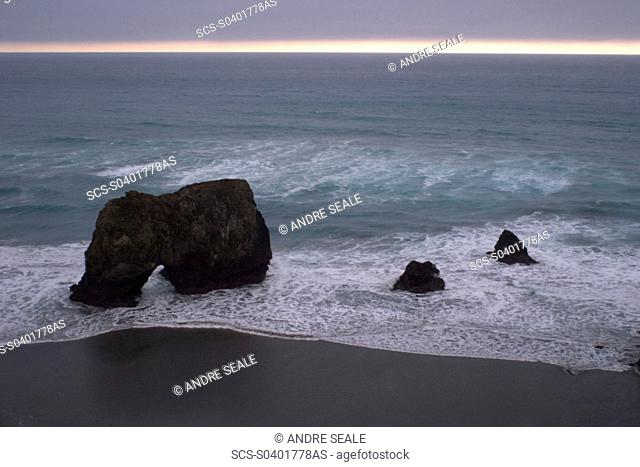 Northern California coastline at sunset, USA rr