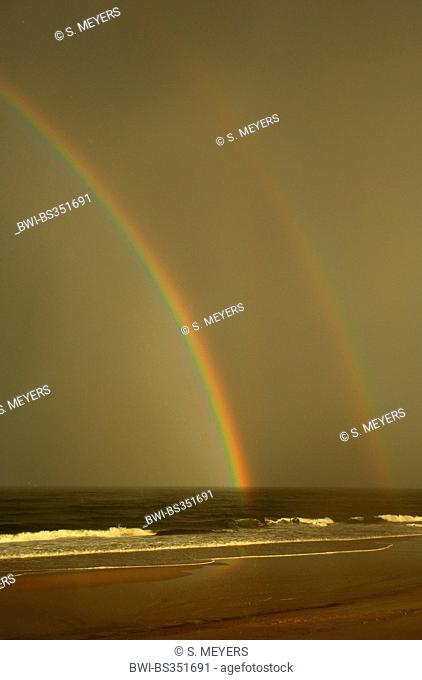 rainbow at the North Sea, Germany, Schleswig-Holstein, Sylt, Rantum