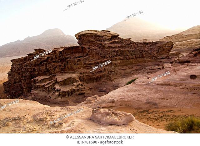 Rock formations in the desert, Wadi Rum, Jordan, Middle East