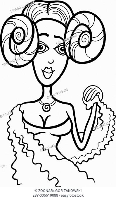 woman aries sign for coloring
