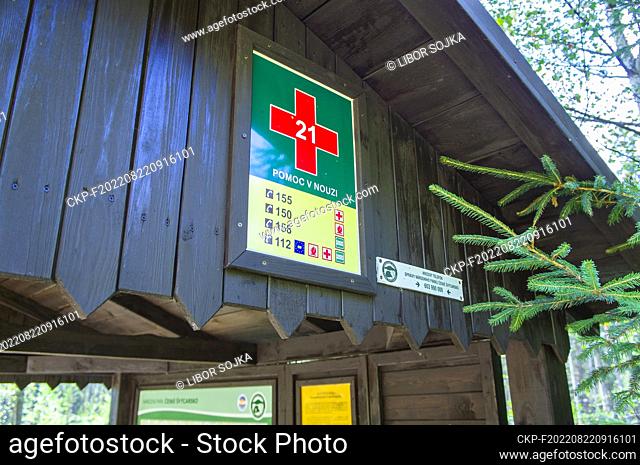 ***2013 FILE PHOTO*** The rescue system table, Red Cross, IZS, integrated rescue system, Snake Spring, Rescue point, valley of the river Kirnitzsch, Doubice