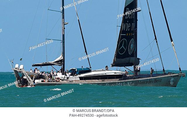 German national soccer players are on the boat «Pangaea» of adventurer Mike Horn in Santo Andre, Brazil, 10 June 2014. The FIFA World Cup will take place in...