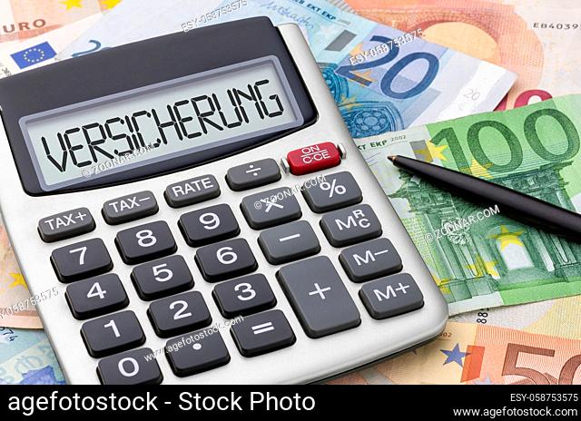 Calculator with money - Insurance - Versicherung (German)
