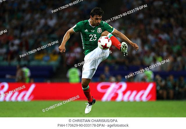 Mexico's Oswaldo Alanis during the semi-final of the Confederations Cup between Germany and Mexico at the Fisht Stadium in Sochi, Russia, 29 June 2017