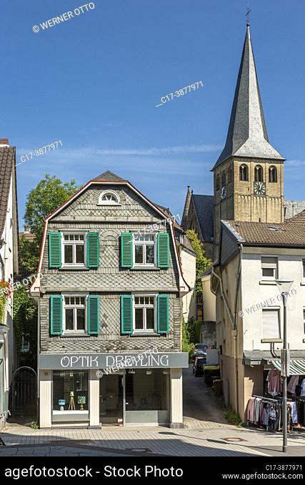 Mettmann, Germany, Mettmann, Bergisches Land, Niederbergisches Land, Niederberg, Rhineland, North Rhine-Westphalia, NRW, residential buildings and business...