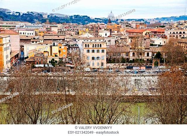 skyline of Rome from Aventine Hill