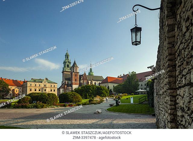Summer morning at Wawel Royal Castle in Kraków, Poland