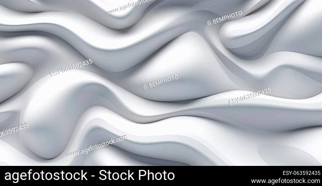 White volumetric abstract background curved lines and shapes AI generated image