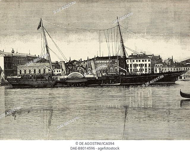 Hohenzollern, ship that carried Wilhelm II (1859-1941), German Emperor, and Augusta Victoria (1858-1921), German Empress consort, to Venice, Italy