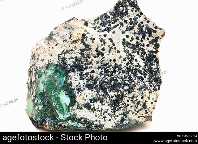 Atacamite is a copper halide mineral. Crystallized sample