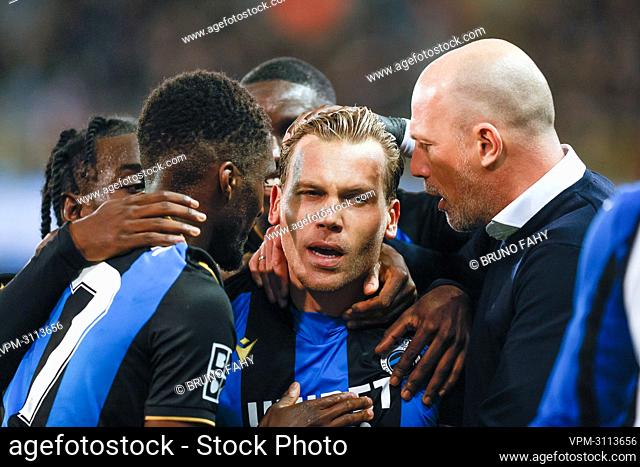 Club's Ruud Vormer celebrates after scoring during a soccer match between Club Brugge and KV Kortrijk, Friday 15 October 2021 in Brugge
