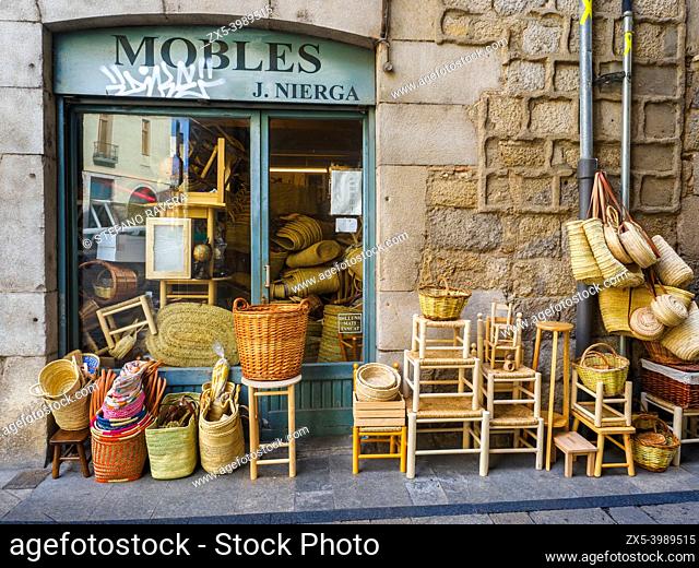 Shop front in the old town of Girona - Spain