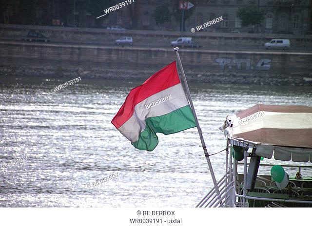 hungarian flag of the boat