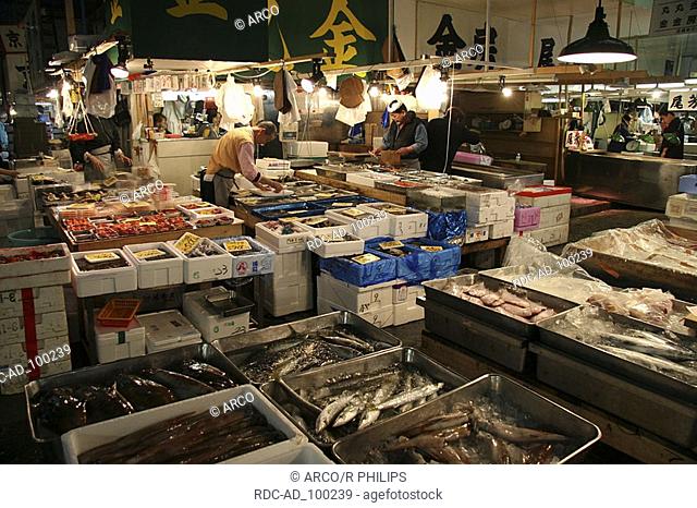 Fish market Tokyo Japan Fischmarkt Tokio Japan Tsukiji