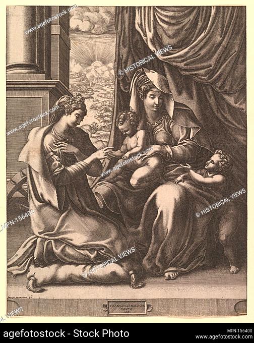 The Mystic Marriage of St. Catherine. Artist: Giorgio Ghisi (Italian, Mantua ca. 1520-1582 Mantua); Artist: After Francesco Primaticcio (Italian