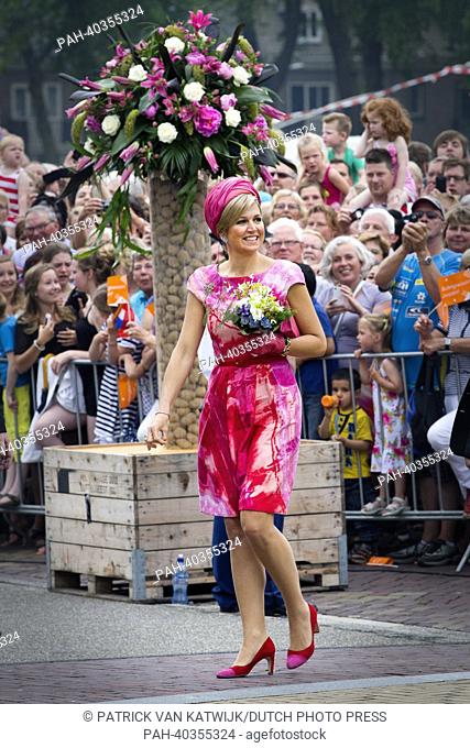 King Willem-Alexander (not in picture) and Queen Maxima of The Netherlands visit the province of Flevoland during their tour through the Netherlands as new King...