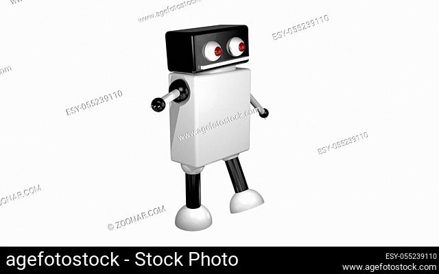 Walking robot on isolated background. 3D rendering