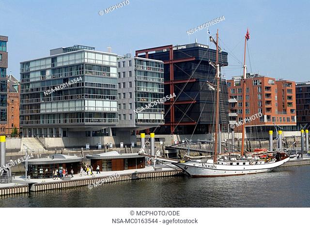 The Tall Ship Harbor in the port city of Hamburg, Germany