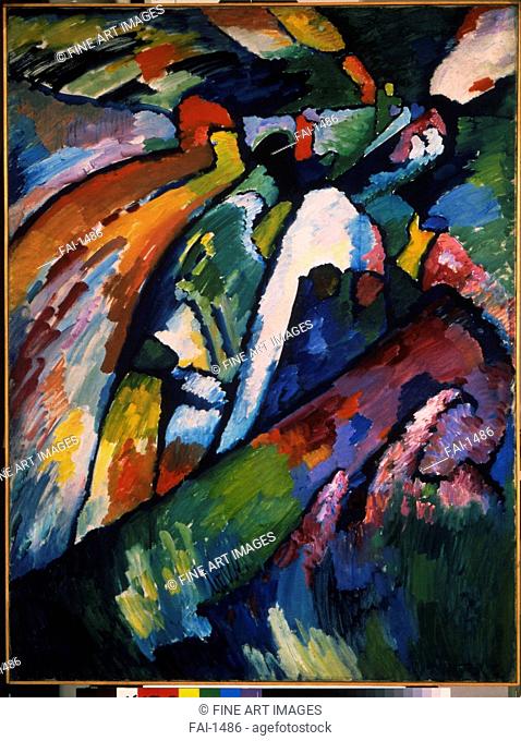 Improvisation 7. Kandinsky, Wassily Vasilyevich (1866-1944). Oil on canvas. Abstract Art. 1910. State Tretyakov Gallery, Moscow. 131x97. Painting