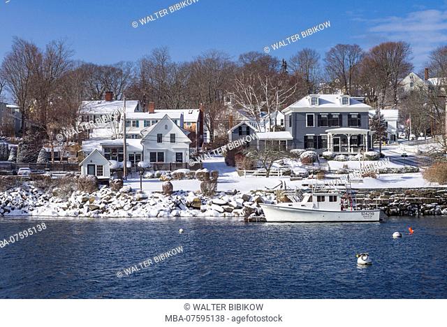 USA, New England, Cape Ann, Massachusetts, Annisquam, Lobster Cove, winter