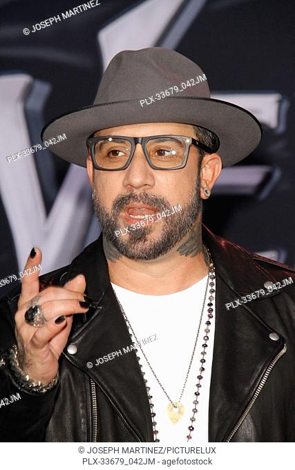 A.J. McLean at the World Premiere of Columbia Pictures' ""Venom"" held at the Regency Village Theater in Westwood, CA, October 1, 2018
