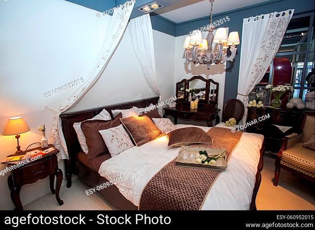 luxury comfortable modern bedroom interior