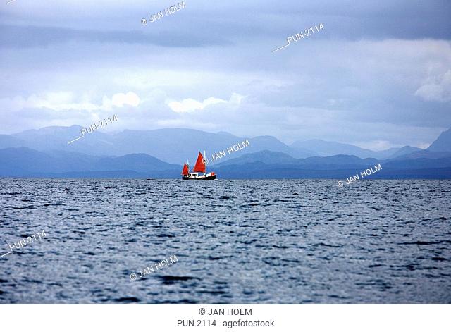 Boat sailing off the Isle of Skye