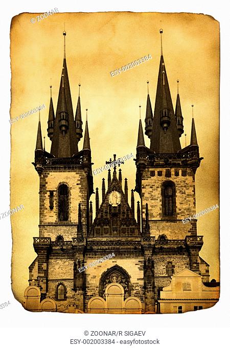 Vintage postcard - Prague