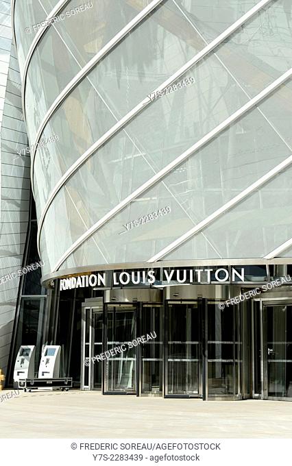 The Fondation Louis Vuitton conceived by architect Franck Gerhy in Paris, Bois de Boulogne, France