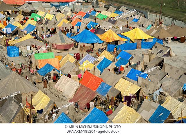 Tent House in kumbha mela at allahabad uttar pradesh India