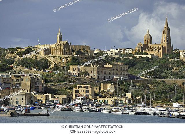 harbour of Mgarr, Gozo Island, Malta, Mediterranean Sea, Southern Europe