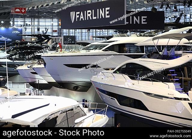 Super yachts, yachts, large boats, motor boats, overview, general, feature, marginal motif, symbolic photo Boot 2023 trade fair in Duesseldorf from January 21...