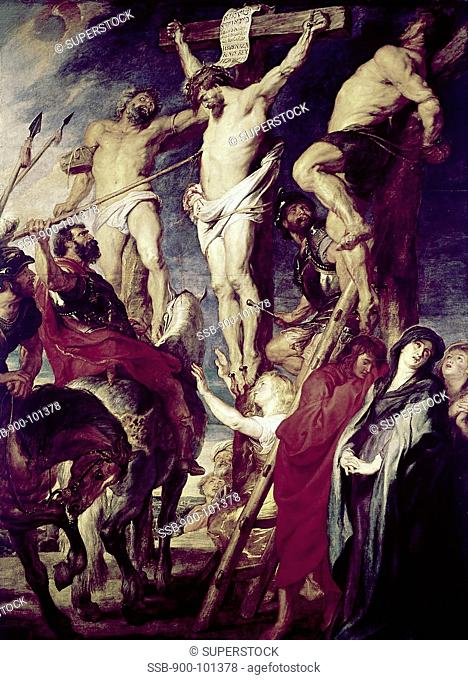 Christ on the Cross Between the Two Thieves 1619-20 Peter Paul Rubens 1577-1640/Flemish Oil on Panel Koninklijk Museum voor Schone Kunsten, Antwerp, Belgium