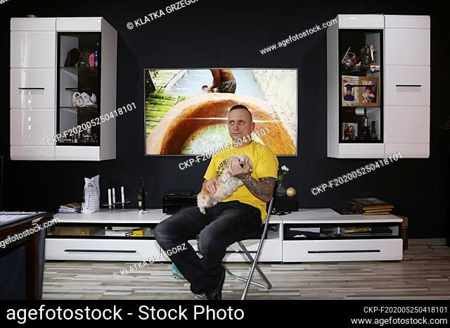 May 13, Katowice, Silesia, Poland. Adam Henkelman in his apartment where he spent the last 4 weeks. He is a coal miner KWK Murcki-Staszic who was diagnosed with...