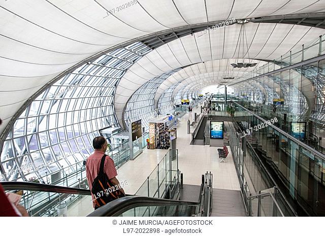 Passenger departure terminal at Suvarnabhumi Bangkok Airport, Thailand