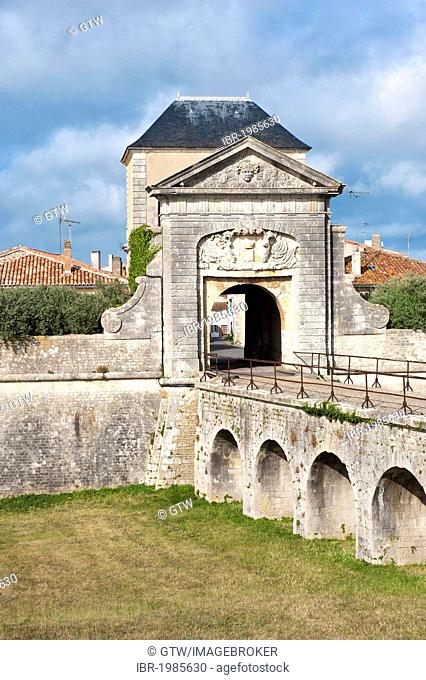 Saint-Martin-en-Re fortification, designed and constructed by Vauban, Campani Gate, Unesco World Heritage Site, Ile de Re island, Departement Charentes Maritime